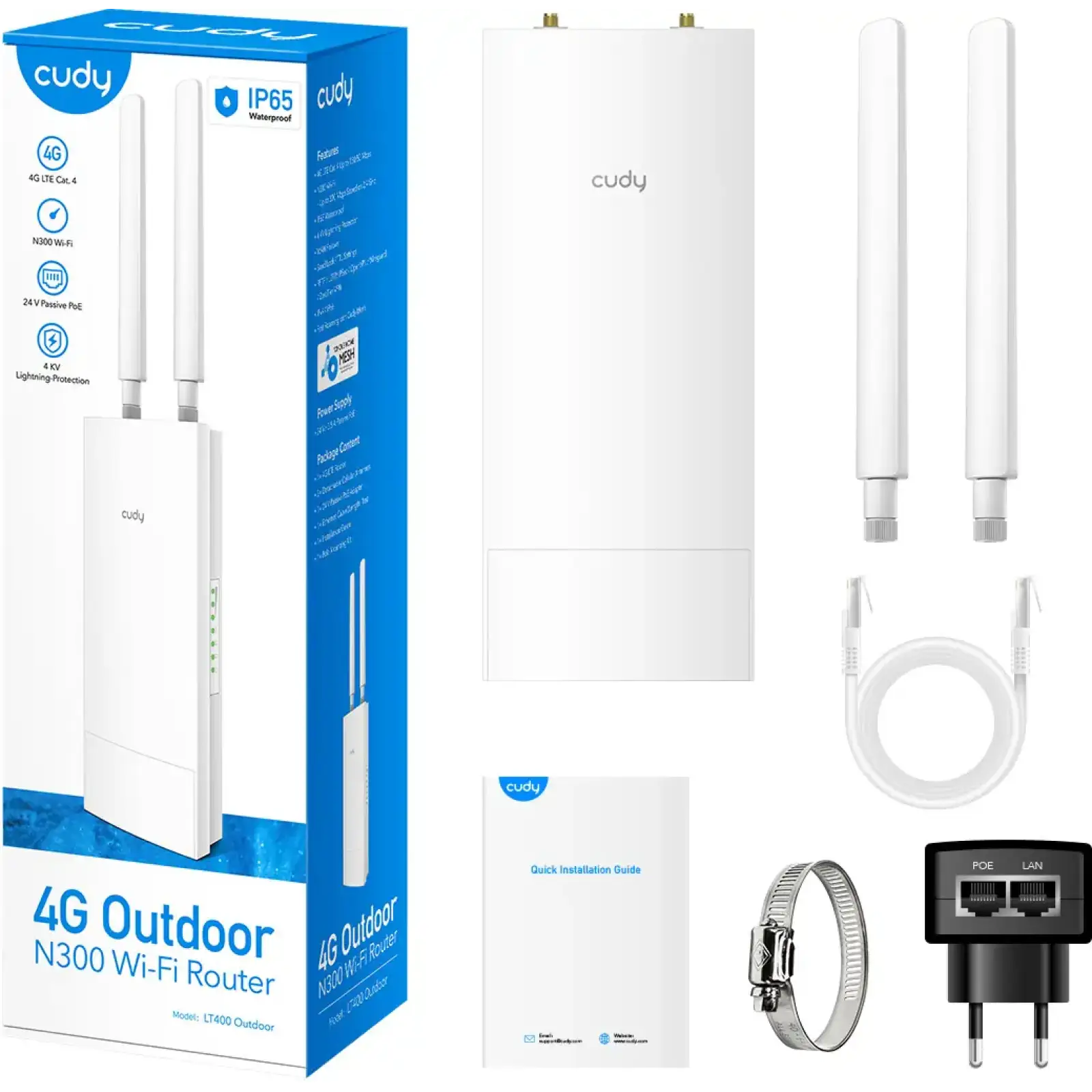 Маршрутизатор Cudy LT400 Outdoor, 4G LTE Cat 4 N300 Wi-Fi Router UA
