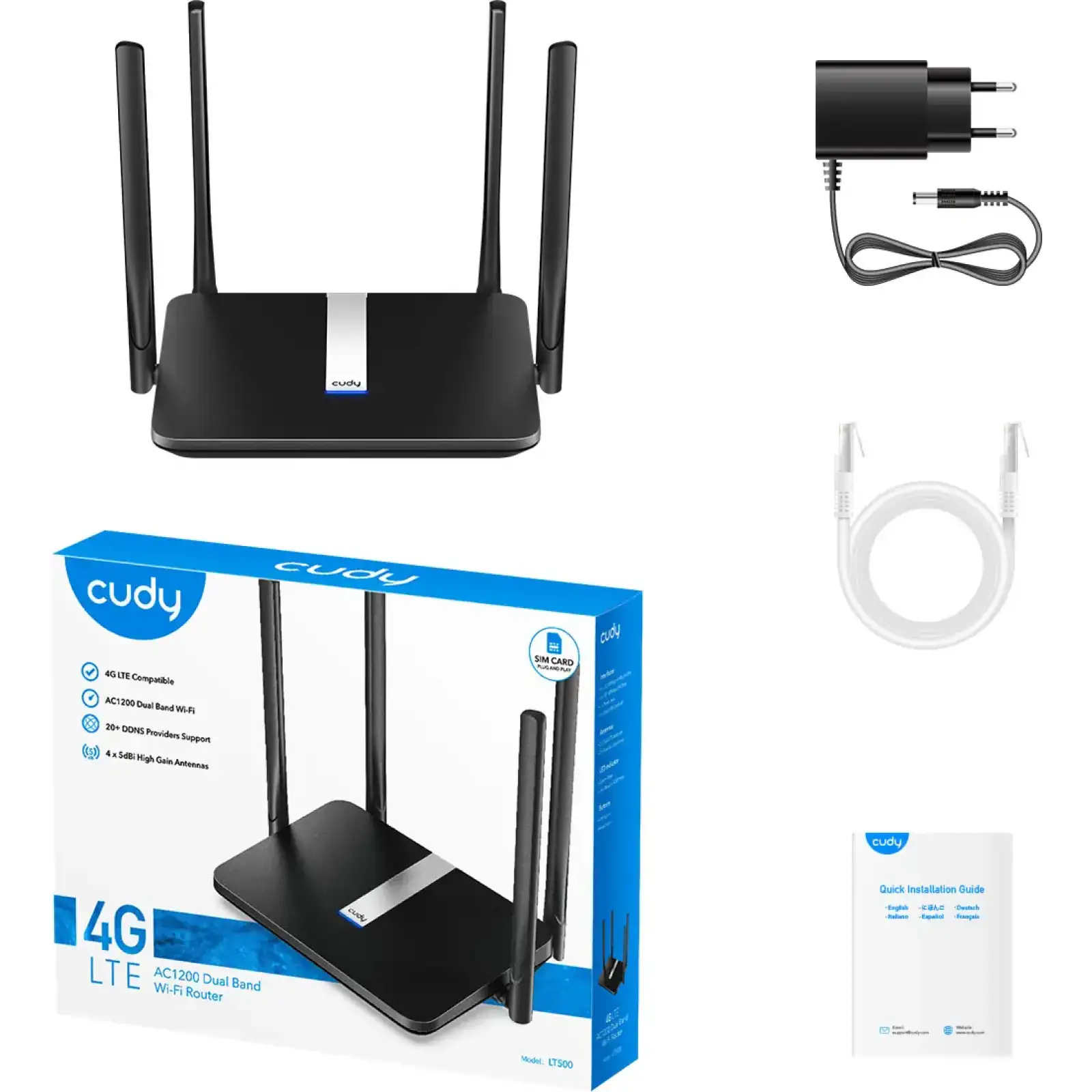 Маршрутизатор Cudy LT500, AC1200 Wi-Fi Mesh 4G LTE Cat4 Router UA