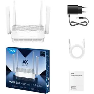 Маршрутизатор Cudy WR3000P, AX3000 2.5G Wi-Fi 6 Mesh PoE Router UA