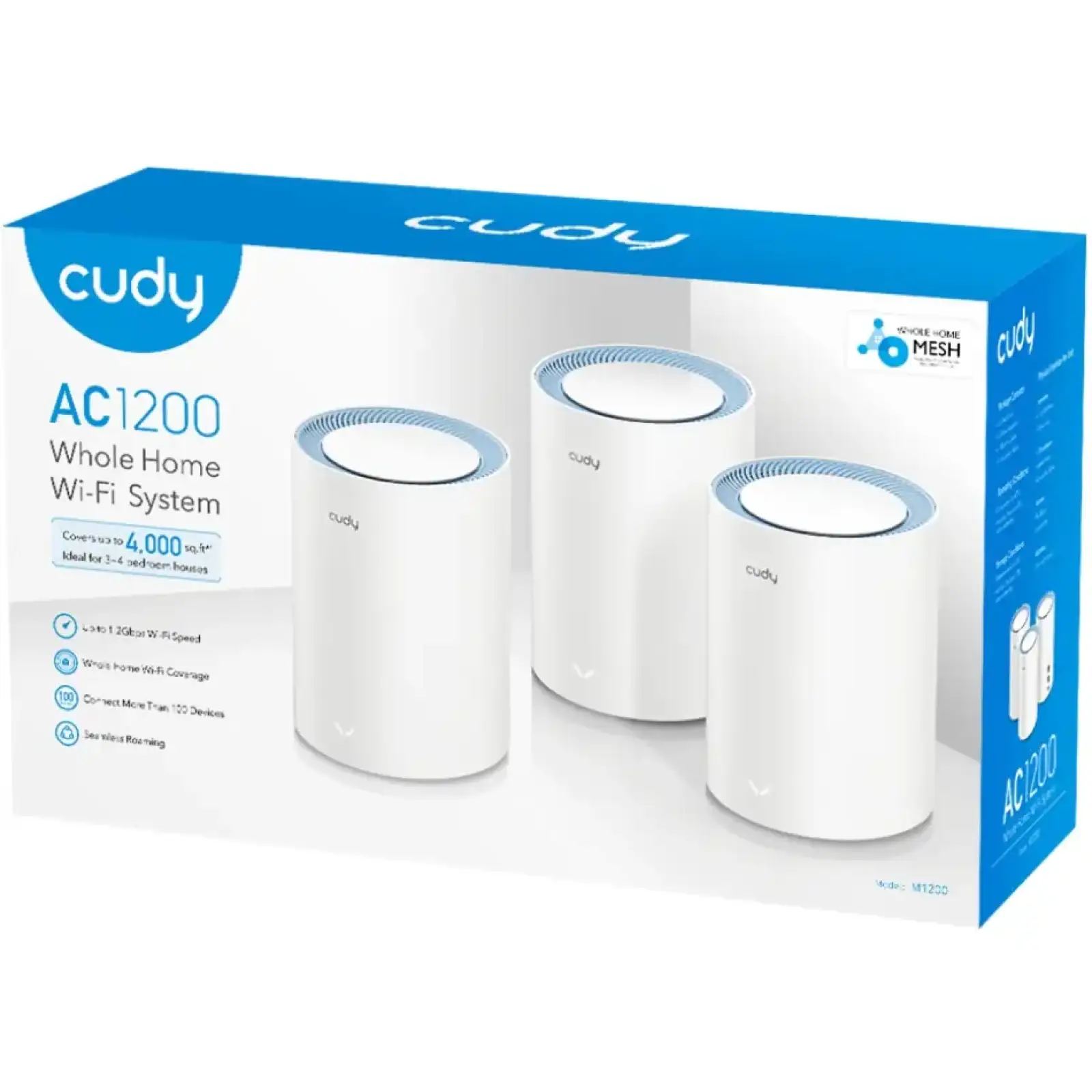 Система WiFi Cudy M1200(3-pack), AC1200 Wi-Fi Mesh Solution UA