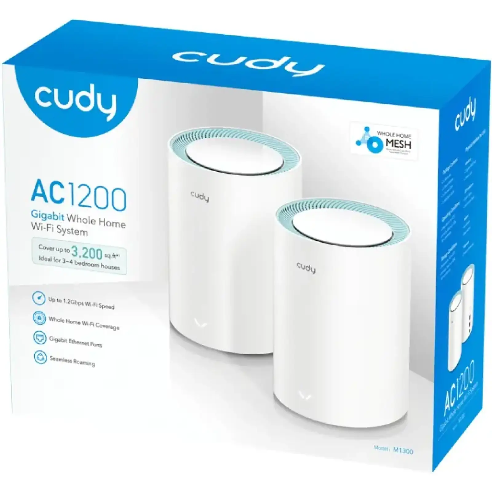 Система WiFi Cudy M1300(2-pack), AC1200 Wi-Fi Gigabit Mesh Solution UA