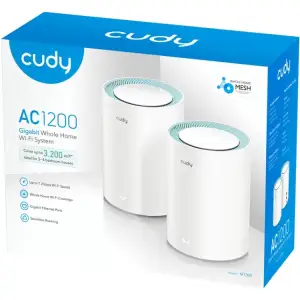 Система WiFi Cudy M1300(2-pack), AC1200 Wi-Fi Gigabit Mesh Solution UA