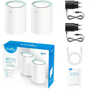 Система WiFi Cudy M1300(2-pack), AC1200 Wi-Fi Gigabit Mesh Solution UA
