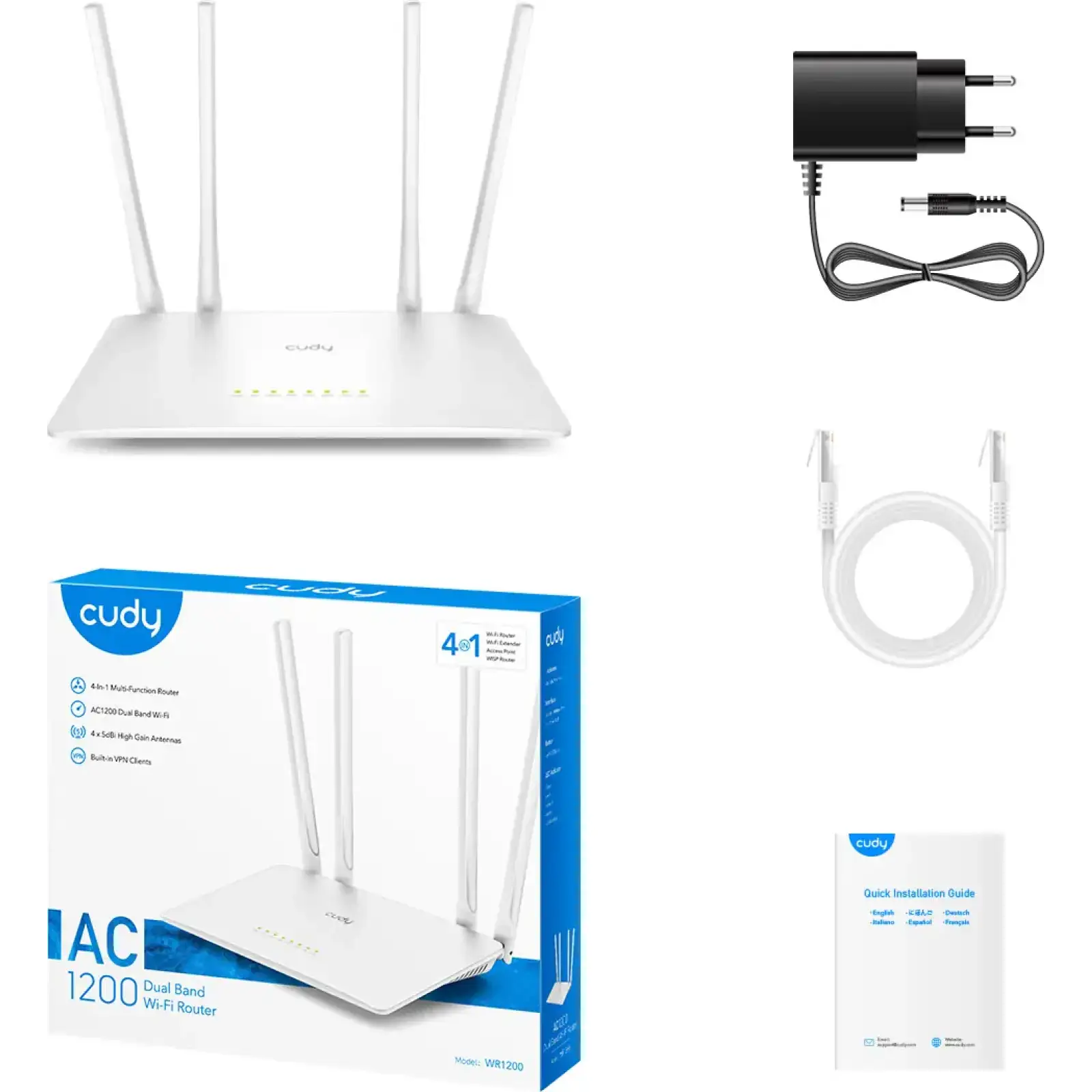 Маршрутизатор Cudy WR1200, AC1200 Wi-Fi Router UA