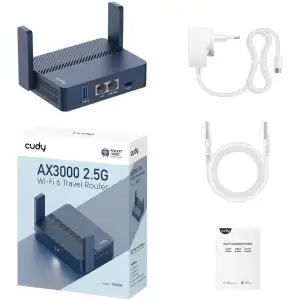 Маршрутизатор Cudy TR3000, AX3000 2.5G Wi-Fi 6 Router w USB, 2×1000Mbps RJ45, USB Type-C power in. UA