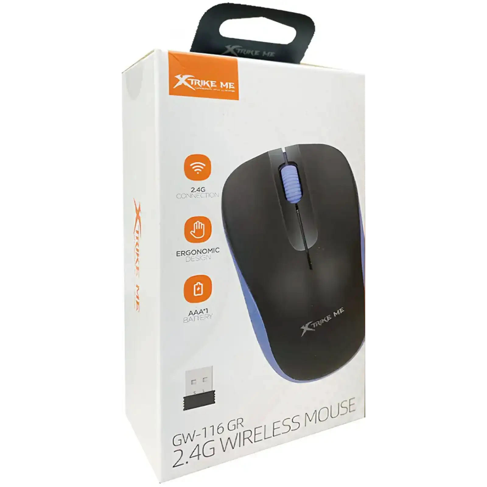 Мишка XTRIKE ME GW-116, бездротова 2.4G, 1000dpi., 3кн., сіра (GW-116GY) UA