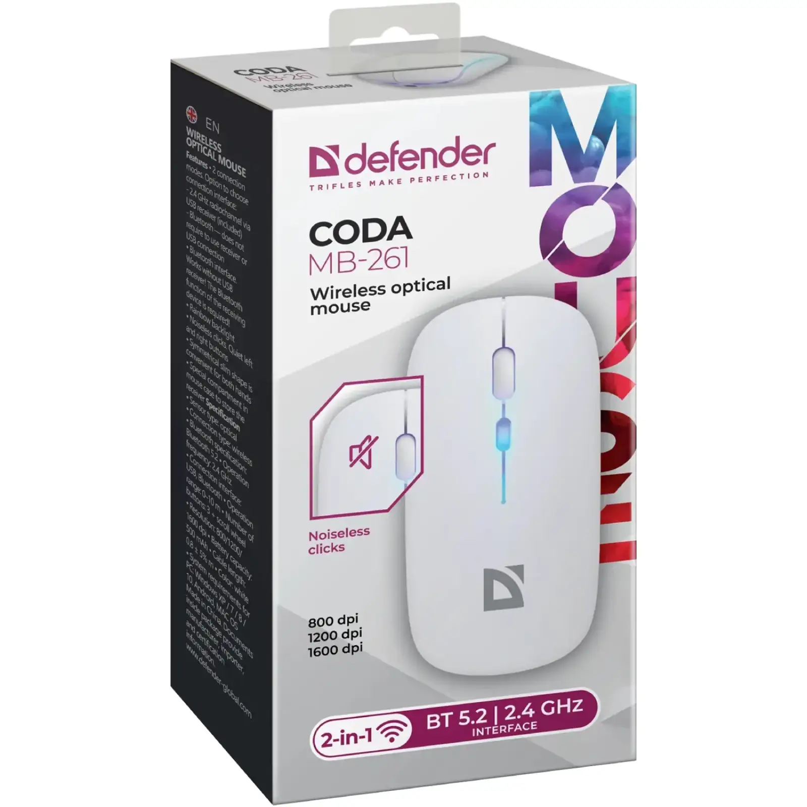 Мышь Defender Coda MB-261 White (52262) UA