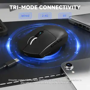 Мишка Attack Shark G3 PRO, Wireless/Bluetooth, 25000dpi. (PAW3311), 6кн., Black (G3PROB_AS) UA