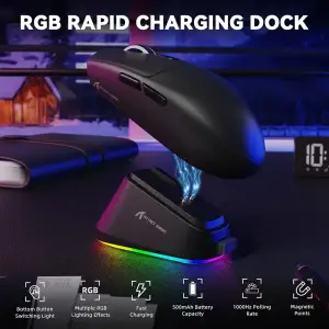 Мишка Attack Shark G3 PRO, Wireless/Bluetooth, 25000dpi. (PAW3311), 6кн., Black (G3PROB_AS) UA