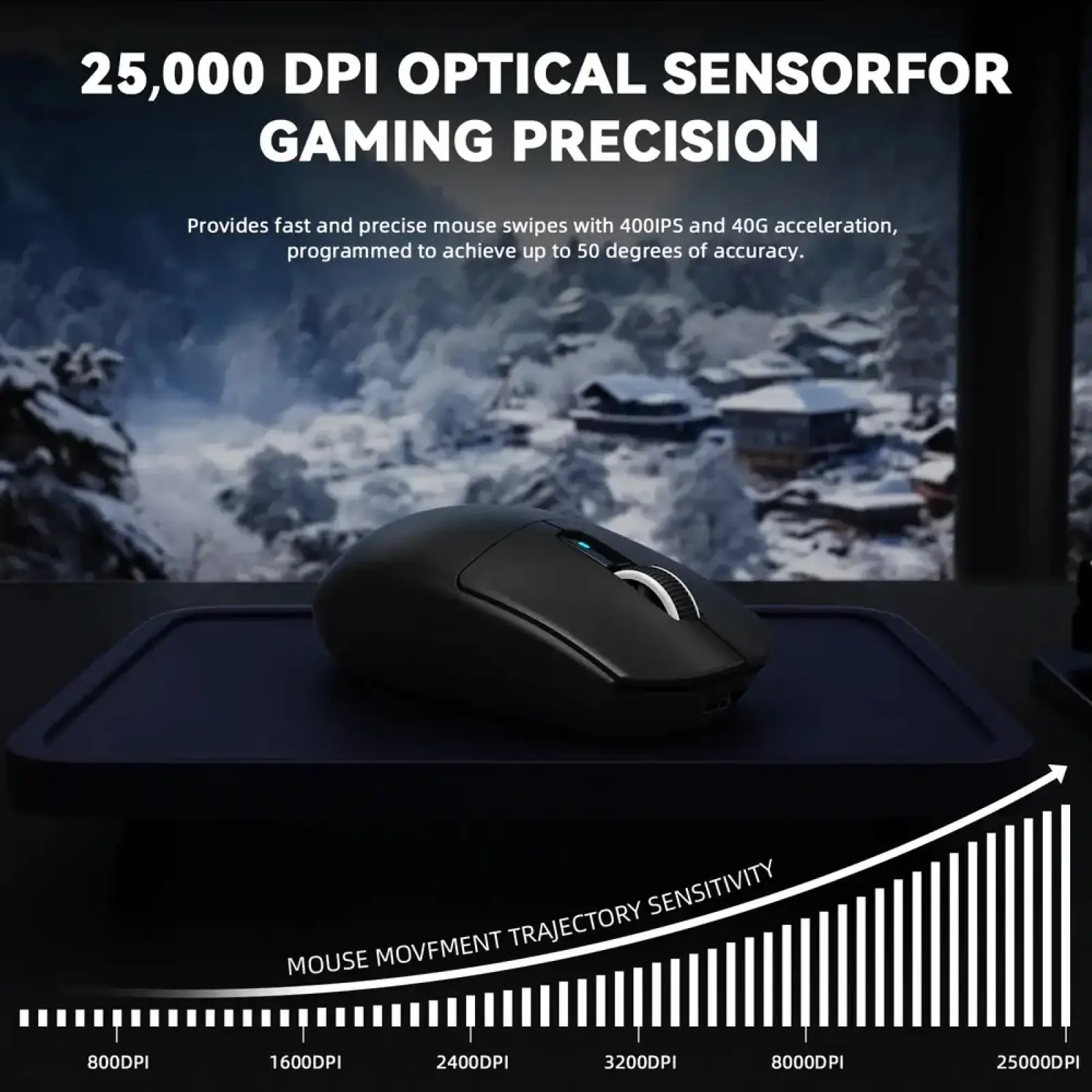 Мишка Attack Shark G3 PRO, Wireless/Bluetooth, 25000dpi. (PAW3311), 6кн., Black (G3PROB_AS) UA