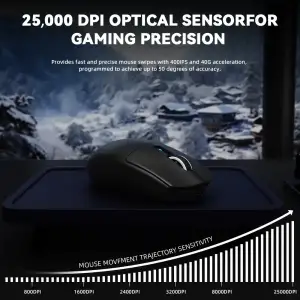 Мишка Attack Shark G3 PRO, Wireless/Bluetooth, 25000dpi. (PAW3311), 6кн., Black (G3PROB_AS) UA