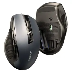 Мишка UGREEN 2.4GHz MU006, бездротова, Bluetooth, 4000dpi., 4кн.,Silence Design, Сіра (90855) UA