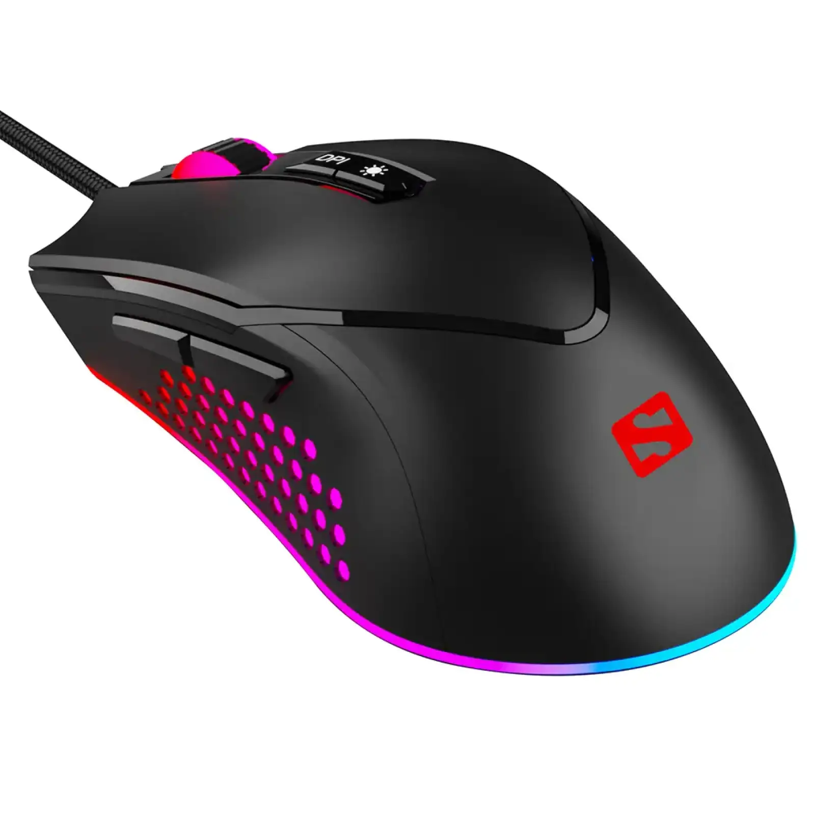 Мишка Sandberg Azazinator Mouse 6400 RGB, ігрова, 6400dpi., 7кн.Huano чорна (640-20) UA