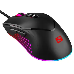 Мишка Sandberg Azazinator Mouse 6400 RGB, ігрова, 6400dpi., 7кн.Huano чорна (640-20) UA