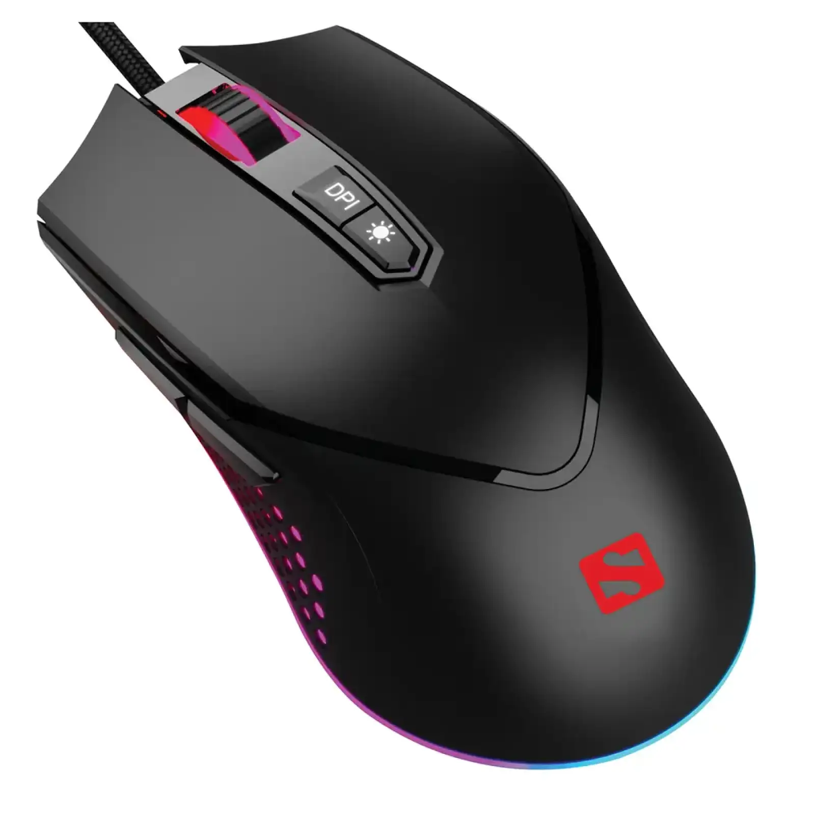 Мишка Sandberg Azazinator Mouse 6400 RGB, ігрова, 6400dpi., 7кн.Huano чорна (640-20) UA