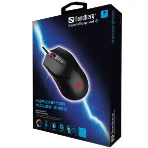 Мишка Sandberg Azazinator Mouse 6400 RGB, ігрова, 6400dpi., 7кн.Huano чорна (640-20) UA