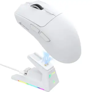 Мишка Attack Shark X1, Wireless/Bluetooth, 40000dpi. (PAW3395PRO), 6кн., White (X1W_AS) UA