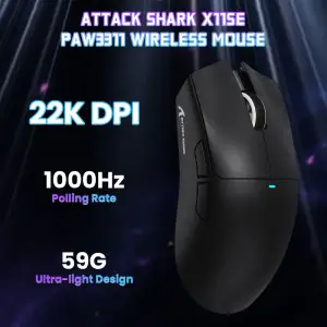 Мишка Attack Shark X11SE, Wireless//Bluetooth, 22000dpi. (PAW3311), 6кн., Black (X11SEB_AS) UA