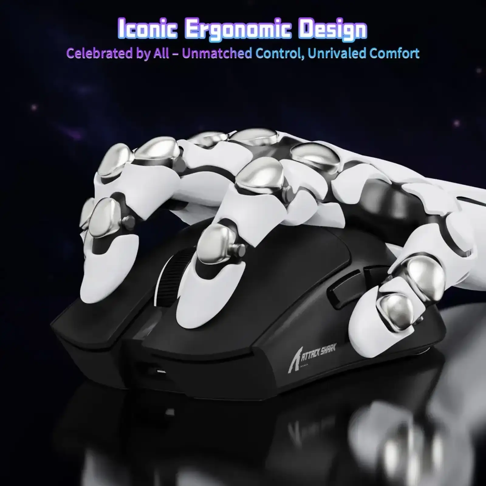 Мишка Attack Shark X11SE, Wireless//Bluetooth, 22000dpi. (PAW3311), 6кн., Black (X11SEB_AS) UA