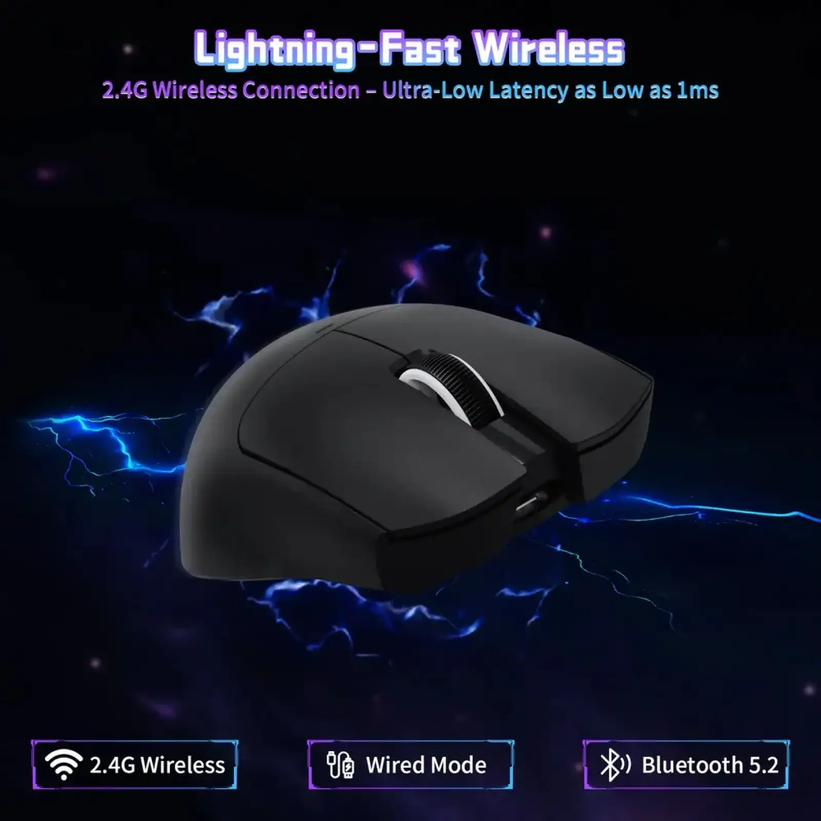 Мишка Attack Shark X11SE, Wireless//Bluetooth, 22000dpi. (PAW3311), 6кн., Black (X11SEB_AS) UA