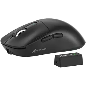 Мишка Attack Shark X3 PRO, Wireless/Bluetooth, 26000dpi. (PAW3395), 6кн., Black (X3PROB_AS) UA