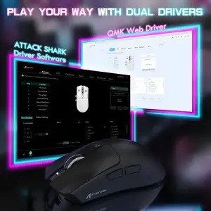 Мишка Attack Shark X1, Wireless/Bluetooth, 40000dpi. (PAW3395PRO), 6кн., Black (X1B_AS) UA