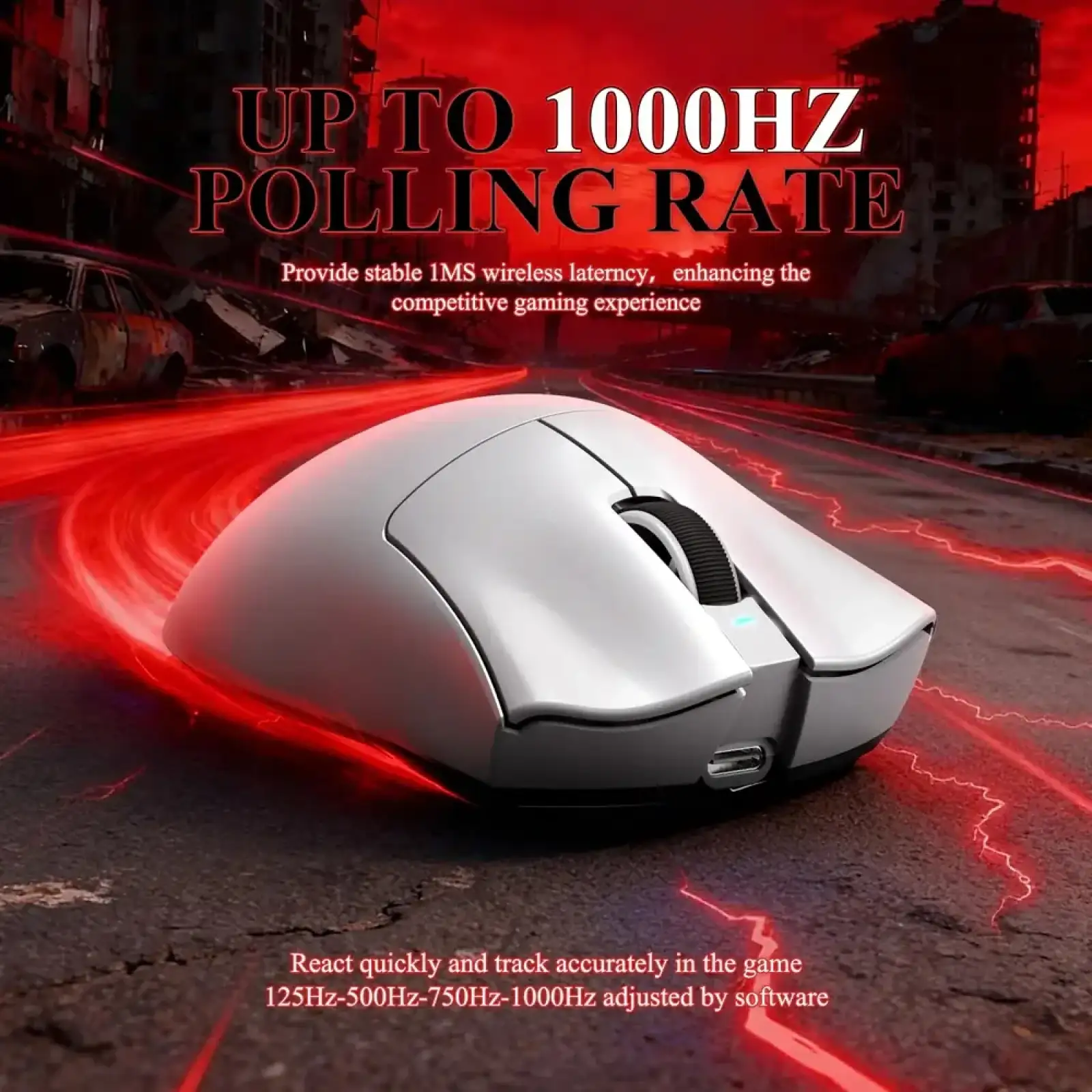 Мишка Attack Shark V3Pro Ultra-Light, Wireless/Bluetooth, 25000dpi. (PAW3311), 6кн., White (V3PROW_AS) UA