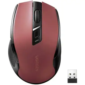Мишка UGREEN 2.4GHz MU006 бездротова, Bluetooth, 4000dpi., 4кн.,Silence Design, Червона (25752) UA
