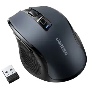 Мишка UGREEN 2.4GHz MU006, бездротова, 4000dpi., 4кн.,Silence Design, Чорна (90545) UA