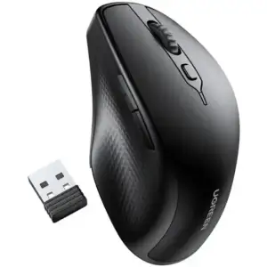 Мишка UGREEN 2.4GHz+Bluetooth MU101, бездротова, 4000dpi., 5кн., чорна (90395) UA