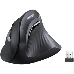 Мишка UGREEN 2.4GHz MU008, бездротова, вертикальна 4000dpi., 4кн., Чорна (25444) UA