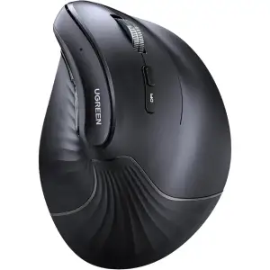 Мишка UGREEN 2.4GHz MU008, бездротова, вертикальна 4000dpi., 4кн., Чорна (25444) UA