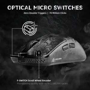 Мишка Attack Shark R11 Ultra, Wireless/Bluetooth, 42000dpi, (PAW3950MAX), 6кн., Ink Blade (R11ULTRAIB_AS) UA