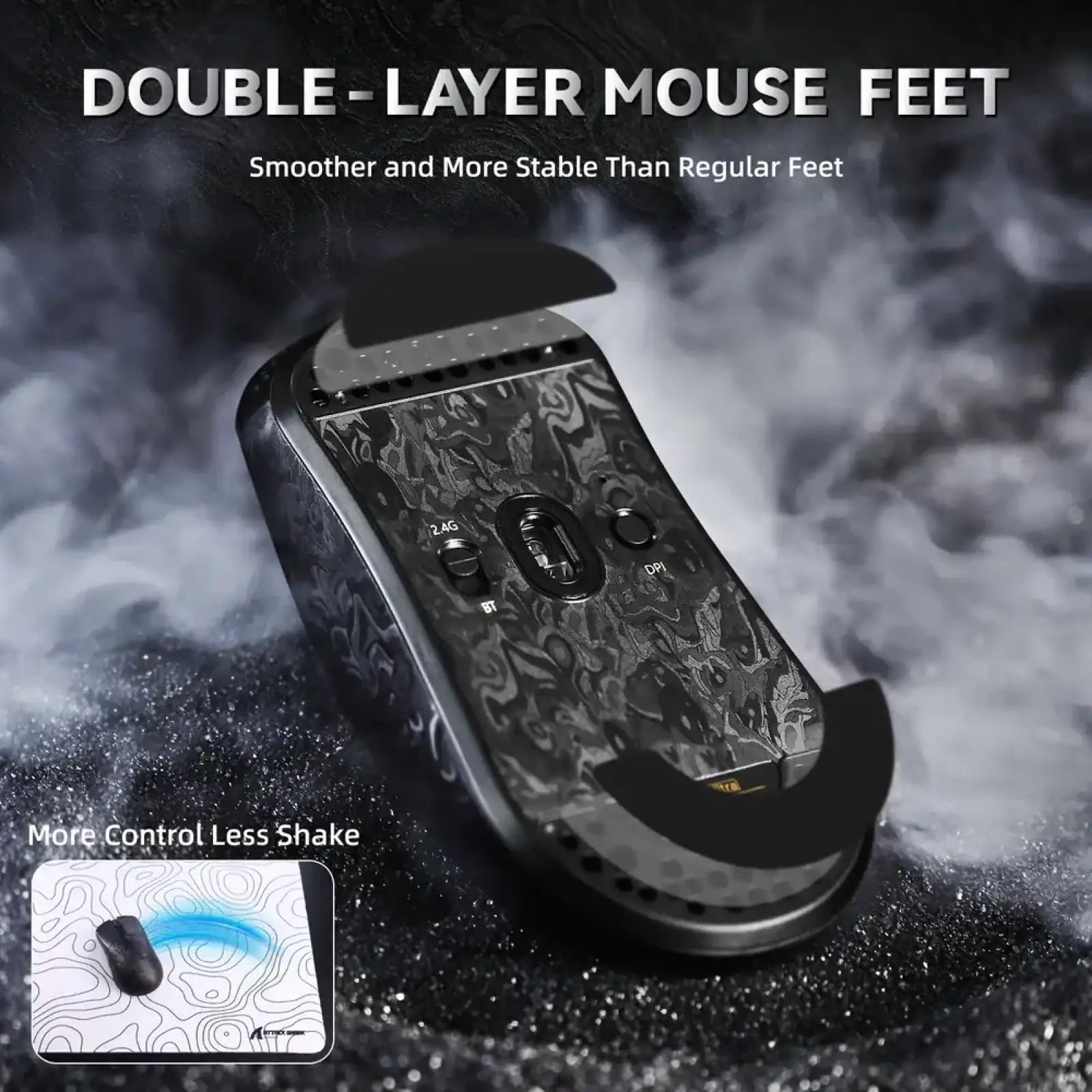 Мишка Attack Shark R11 Ultra, Wireless/Bluetooth, 42000dpi, (PAW3950MAX), 6кн., Ink Blade (R11ULTRAIB_AS) UA