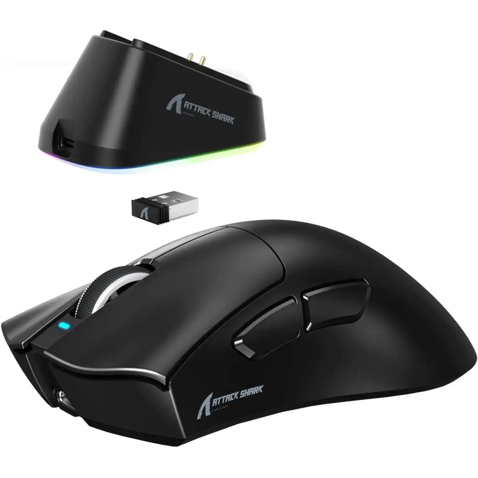 Мишка Attack Shark V3Pro Ultra-Light, Wireless/Bluetooth, 25000dpi. (PAW3311), 6кн., Black (V3PROB_AS) UA