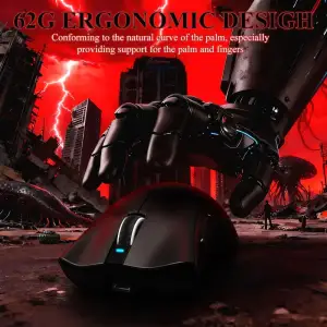 Мишка Attack Shark V3Pro Ultra-Light, Wireless/Bluetooth, 25000dpi. (PAW3311), 6кн., Black (V3PROB_AS) UA