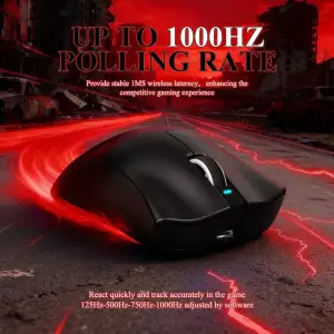 Мишка Attack Shark V3Pro Ultra-Light, Wireless/Bluetooth, 25000dpi. (PAW3311), 6кн., Black (V3PROB_AS) UA