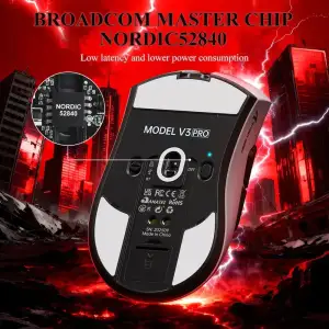 Мишка Attack Shark V3Pro Ultra-Light, Wireless/Bluetooth, 25000dpi. (PAW3311), 6кн., Black (V3PROB_AS) UA