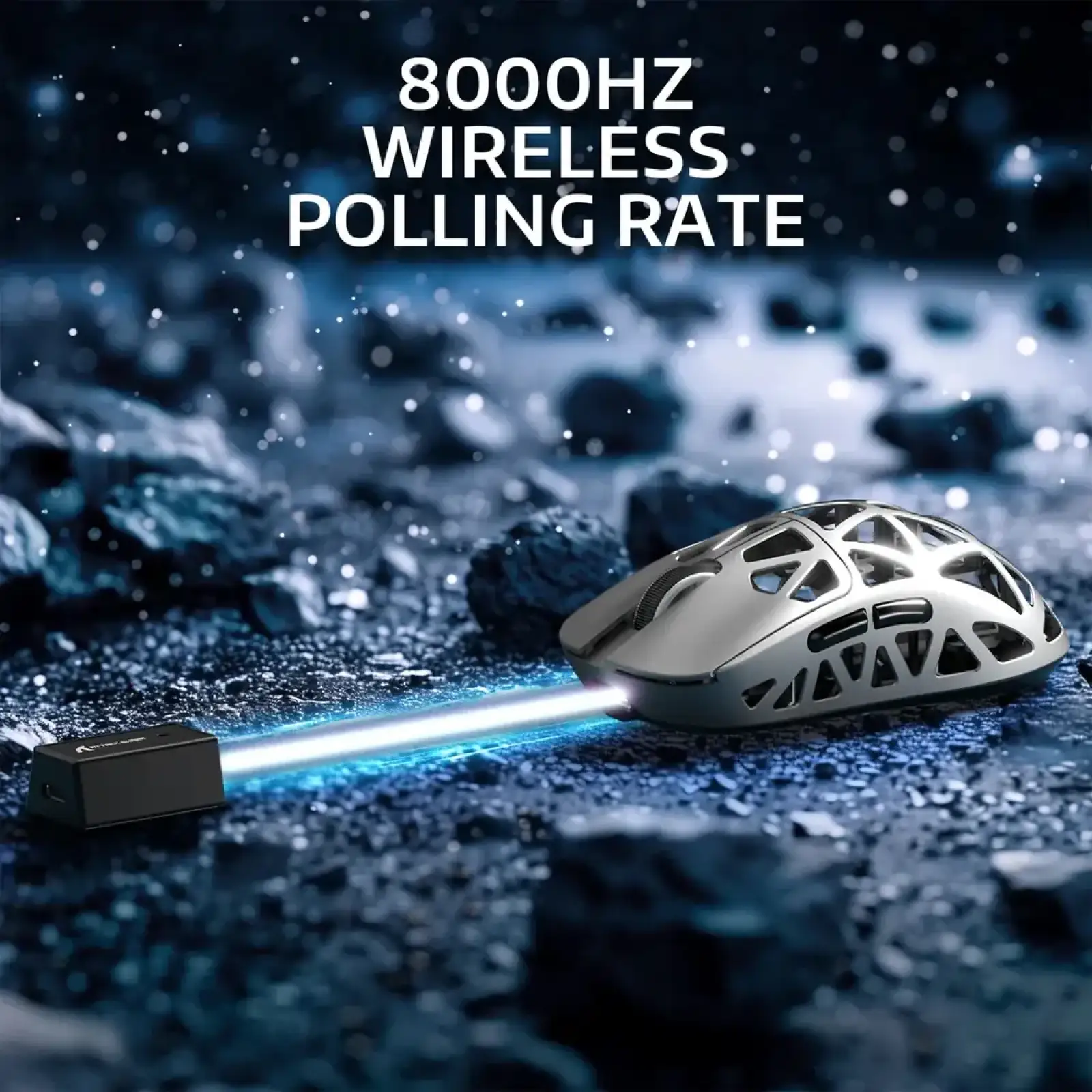 Мишка Attack Shark R2, Wireless/Bluetooth, 42000dpi. (PAW3950), 6кн., Silver gray (R2SGR_AS) UA