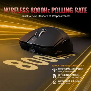 Мишка Attack Shark X8 ULTRA, Wireless/Bluetooth, 42000dpi. (PAW3950MAX), 6кн., Black (X8ULTRAB_AS) UA