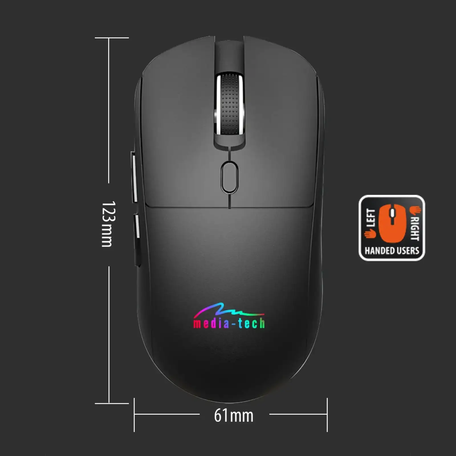 Мишка Media-Tech MT1124, бездротова Bluetooth+2.4G, 3200dpi., 5кн., Silent, чорна UA