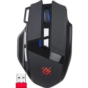 Мишка Defender Knight GM-885, бездротова, ігрова, 8кн., 3200 dpi., 400 mAh, чорна (52885) UA