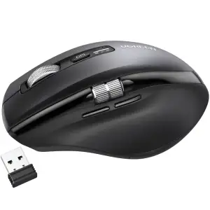 Мишка UGREEN 2.4GHz&BT M751 Ergonomic Contoured-Shape, бездротова, 5000dpi., 5кн., Чорна (45792) UA