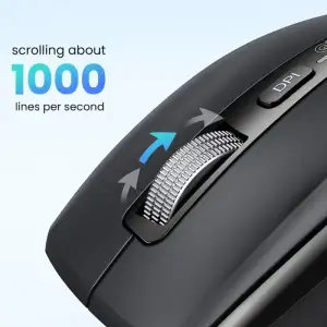 Мишка UGREEN 2.4GHz&BT M751 Ergonomic Contoured-Shape, бездротова, 5000dpi., 5кн., Чорна (45792) UA