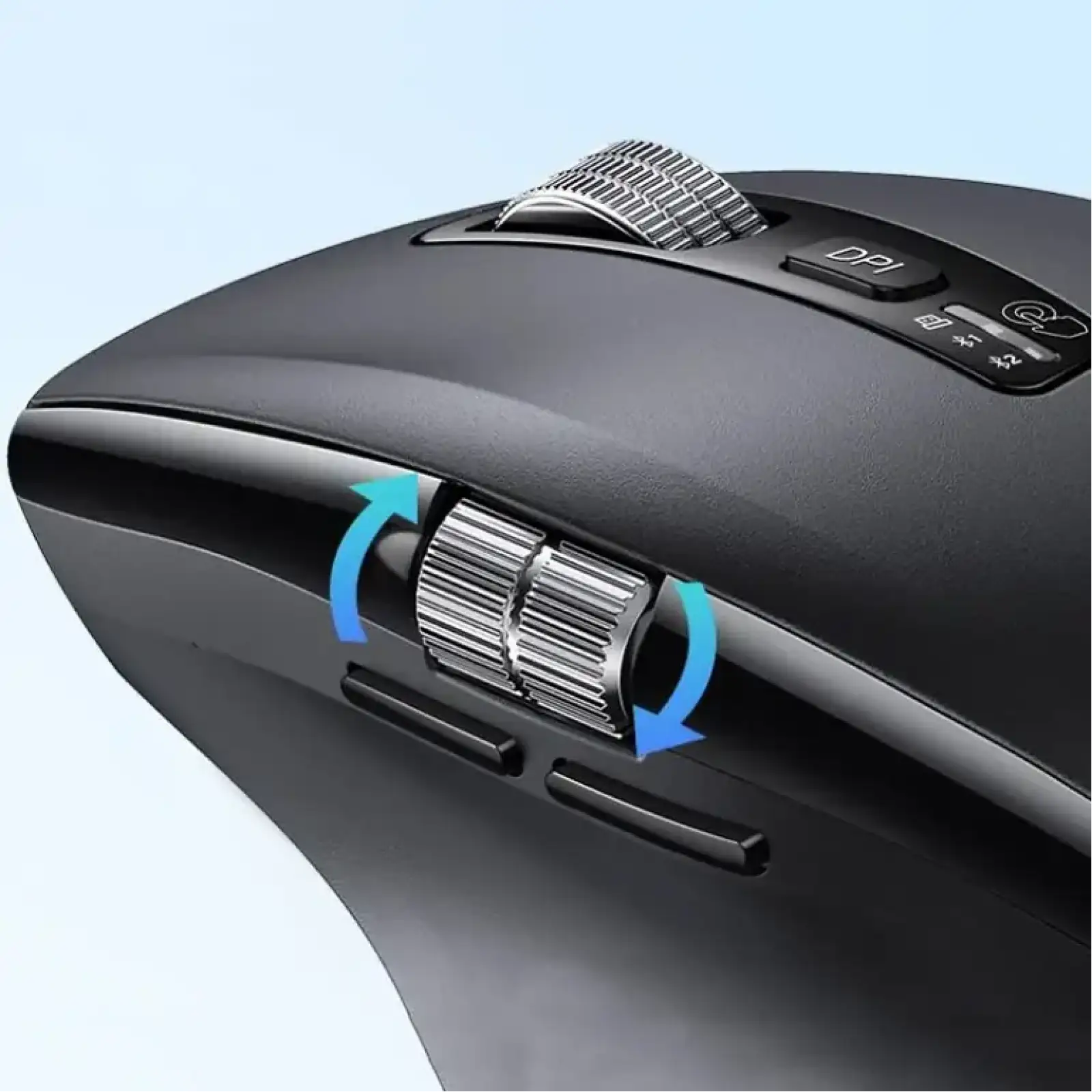 Мишка UGREEN 2.4GHz&BT M751 Ergonomic Contoured-Shape, бездротова, 5000dpi., 5кн., Чорна (45792) UA