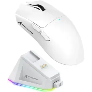 Мишка Attack Shark X11, Wireless/Bluetooth, 22000dpi. (PAW3311), 6кн., White (X11W_AS) UA