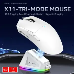 Мишка Attack Shark X11, Wireless/Bluetooth, 22000dpi. (PAW3311), 6кн., White (X11W_AS) UA