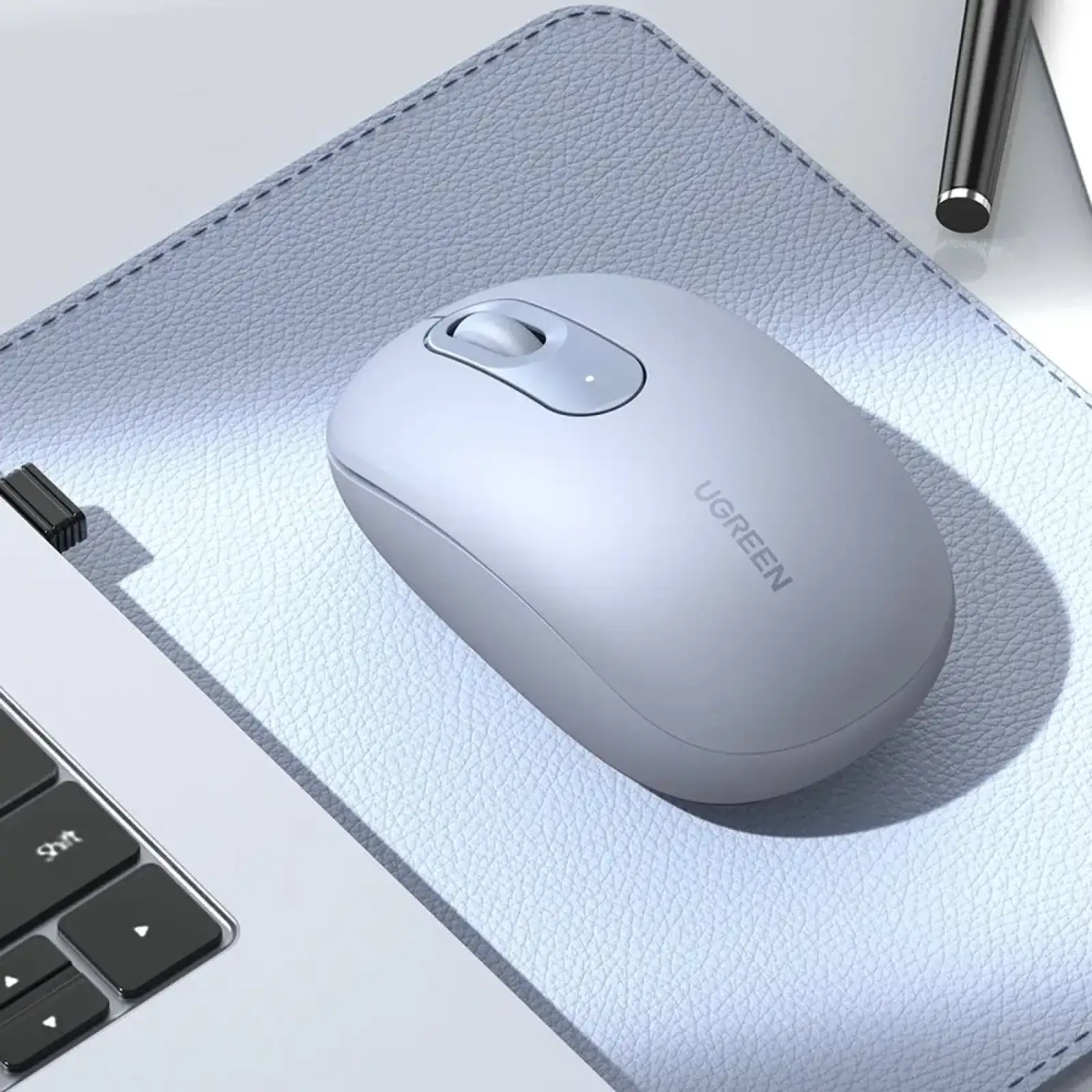 Мишка UGREEN 2.4GHz MU105, бездротова, 2400dpi., 3кн., Світло-синя (90671) UA