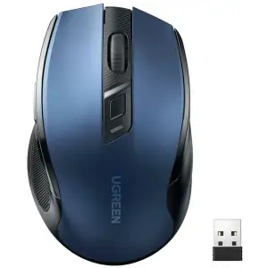 Мишка UGREEN 2.4GHz MU006, бездротова, 4000dpi., 4кн.,Silence Design, Синя (15064) UA