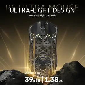 Мишка Attack Shark R5 Ultra, Wireless, PAW3950MAX сенсор, 42000dpi., 6кн., Black (R5ULTRAB_AS) UA